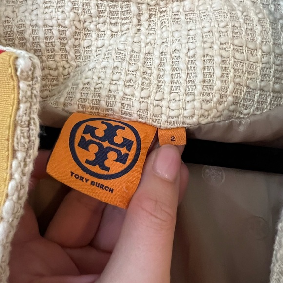 Tory Burch Cream Jacket with Red and Purple Trim - Picture 2 of 4